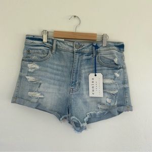 Eunina Denim shorts distressed cut off Size Large NWT